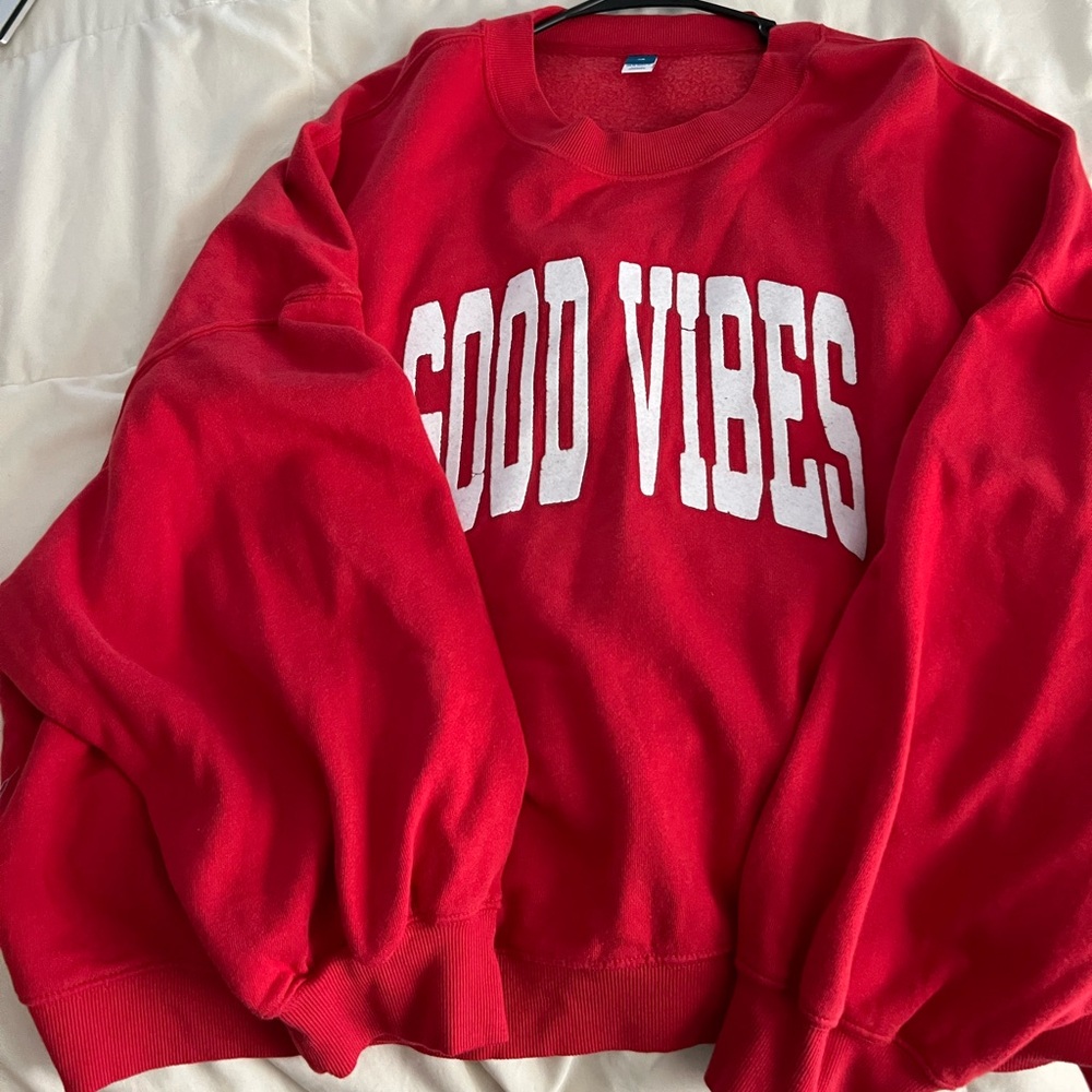 Oversized “Good Vibes” Crewneck